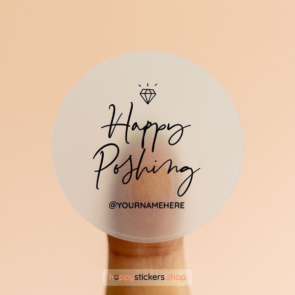 Happy Poshing Stickers & Labels with your custom text or name. - Picture 16 of 17